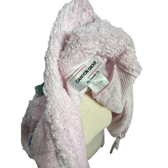 Vintage 90s Canyon Group Chenille Heart Robe Pink L RARE Original Thick Long EUC - Picture 11 of 13